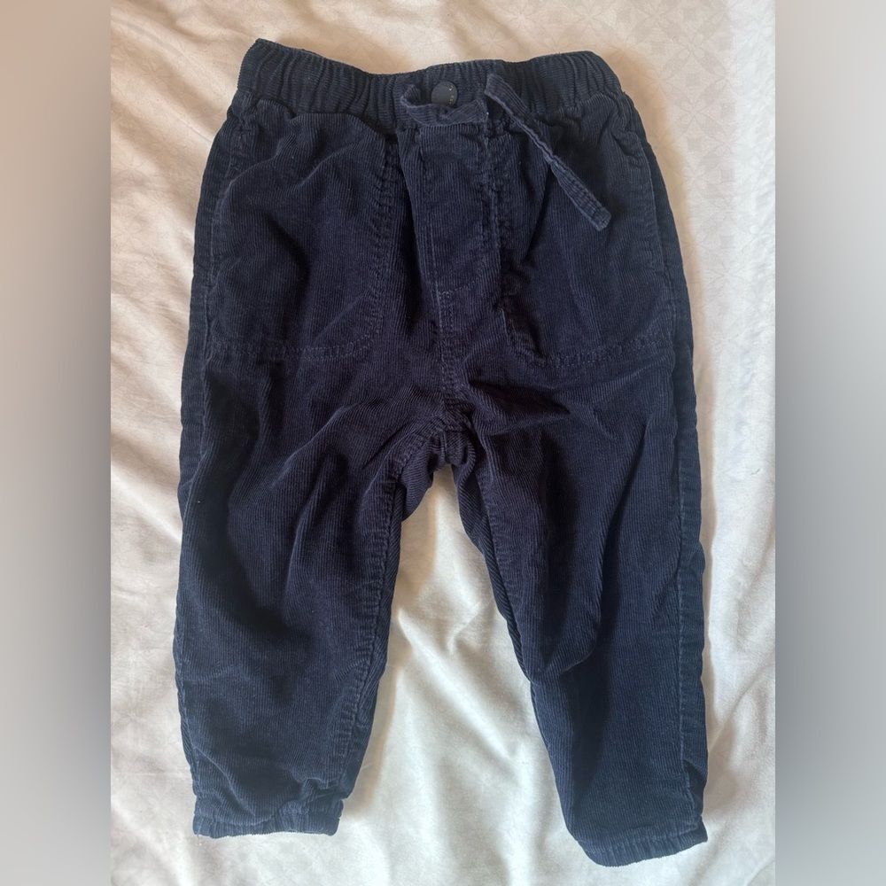 Zara toddler corduroy pants with drawstrings and elastic navy blue 18-24 months